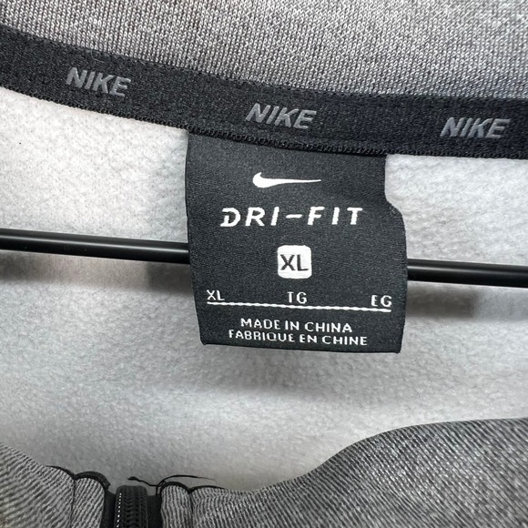 Nike Dri-FIT Mens XL Grey Full Zip Hoodie Heathered Training Jacket 800187-091 - Picture 2 of 8